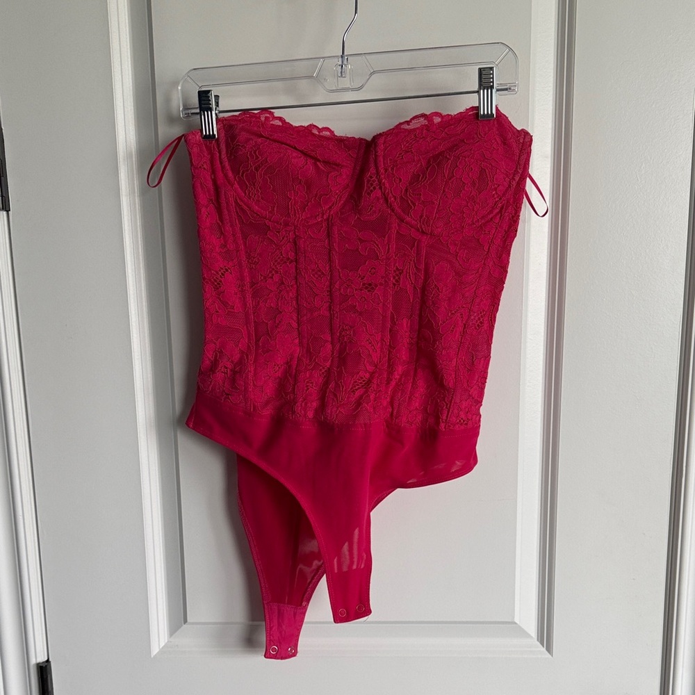 Bardot Fuchsia Lace Bodysuit